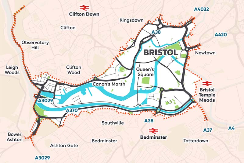 Bristol Clean Air Zone Map