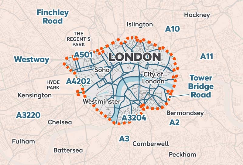 London Congestion Zone Map