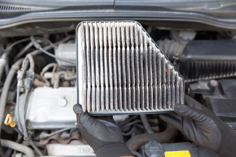 smoking engine clogged air filter