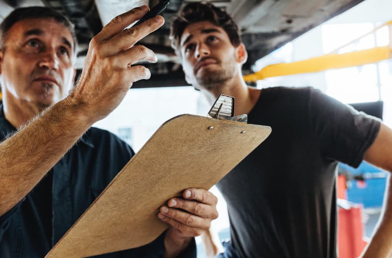 Garage-speak-under-car