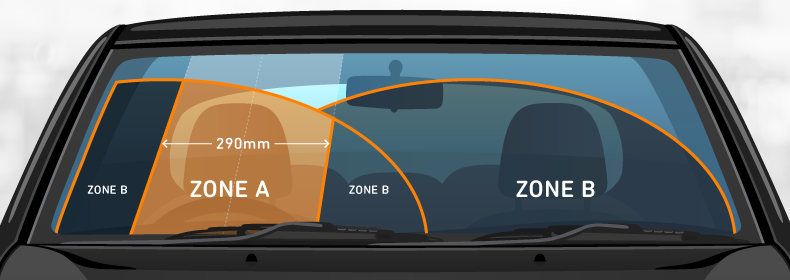 zones for fixing damaged windscreen