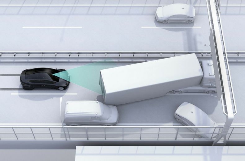 Autonomous emergency braking illustration
