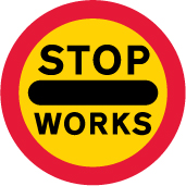 stop roadwork sign