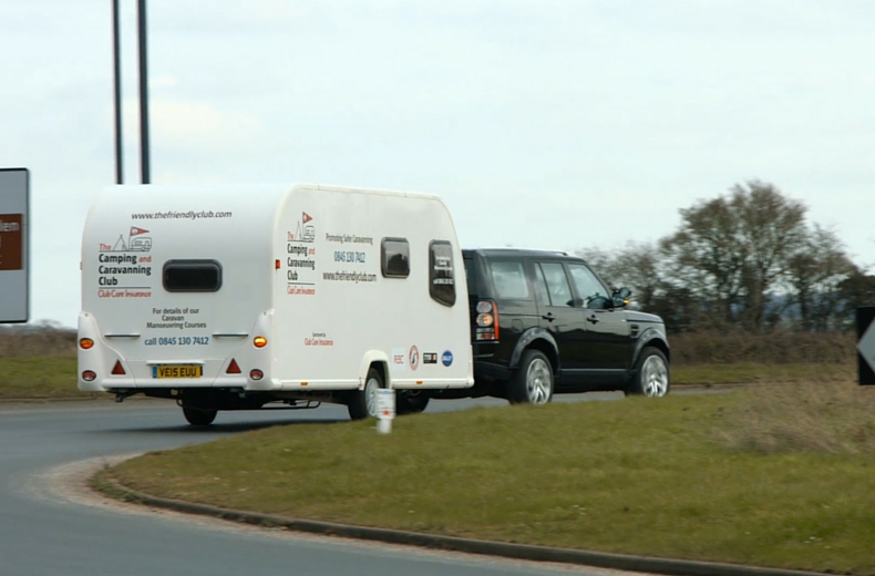 car towing caravan